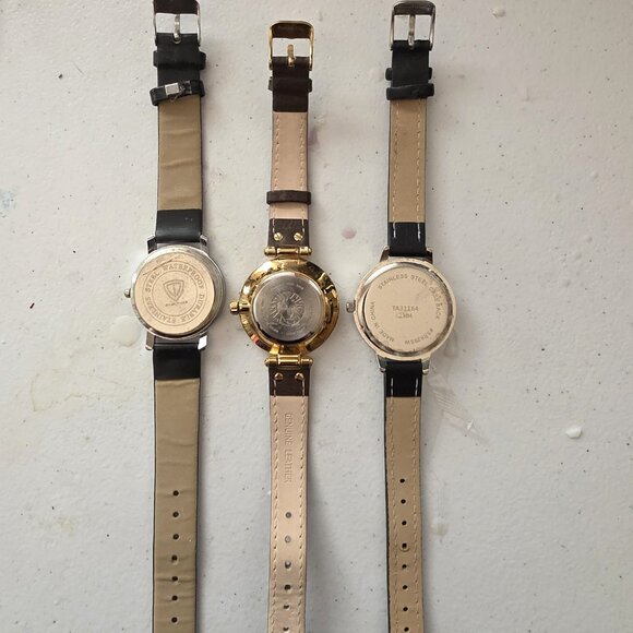 Set of 3 Women's Strap Watches in Black and Brown - Picture 2 of 2